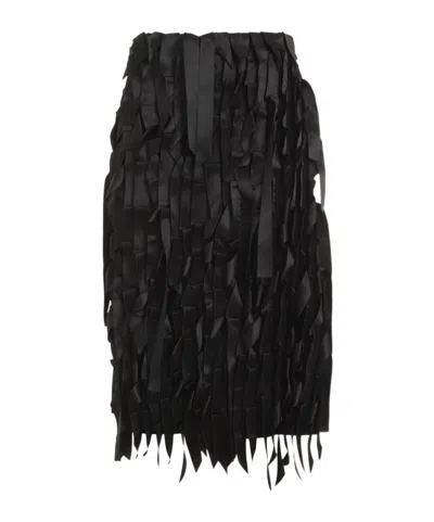 PRADA PRADA FRINGE-DETAILED SKIRT