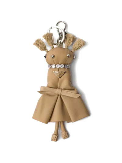 Prada Tassel Keyring In Brown