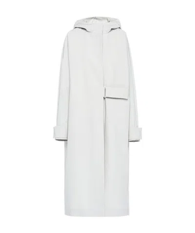Prada Tech Poplin Coat In White