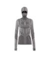 Prada Tech Rec Re-nylon Piqué Top With Ski Mask In Grau