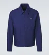 Prada Polyester Jacket Pointed Collar Straight Hem In Blue