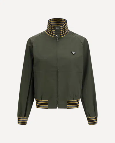 Prada Technical Canvas Blouson In Green