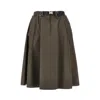 Prada Technical Canvas Midi Skirt In Brown