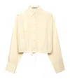 Prada Technical Canvas Oversized Shirt In Yellow