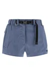 Prada Re-nylon Shorts With Belt In Blue