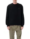 Prada Technical Cotton Black Sweatshirt In Black