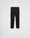 Prada Triangle-logo Cotton Trousers In Black