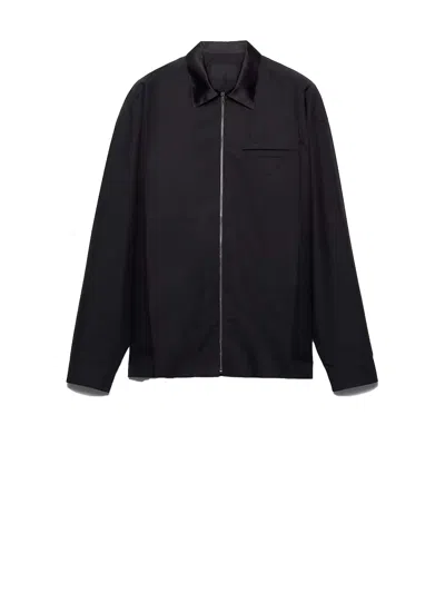 Prada Hemd Aus Technischer Baumwolle In Black