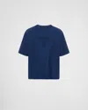 Prada Brand-embossed Oversized-fit Cotton-jersey T-shirt In Navy