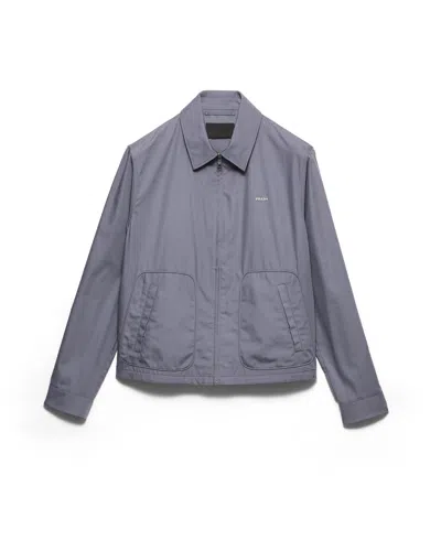 Prada Blousonjacke Aus Technischem Baumwoll-fleece Mit Reissverschluss In Gray