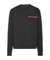 Prada Recycled Double Technical Jersey Sweatshirt In Black