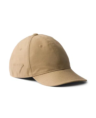 Prada Technical Fabric Baseball Cap In Neutral