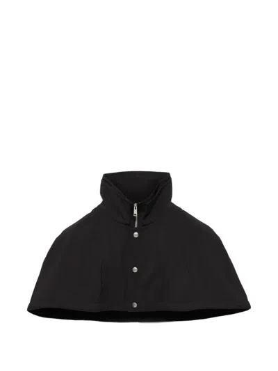 Prada Technical Fabric Capelet In Black