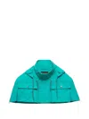 Prada Technical Fabric Capelet In Blue