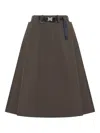 Prada Technical Fabric Circle Skirt In Brown