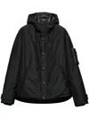 Prada Zip-up Hooded Down Jacket In Black