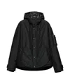 Prada Zip-up Hooded Down Jacket In Black