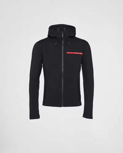 Prada Technical Fabric Hoodie In Black