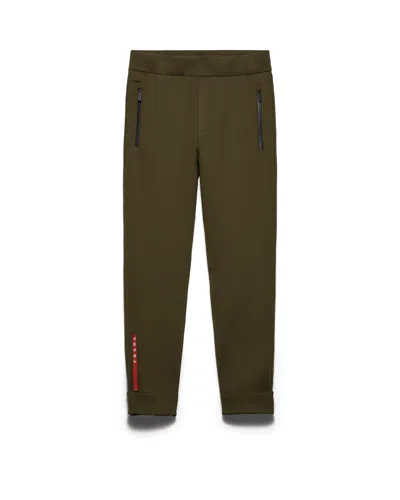 Prada Technical Fabric Joggers With Heat-sealed Taped Seams In Gray
