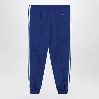 Prada Technical Fabric Jogging Trousers With Mini Profile In Blue