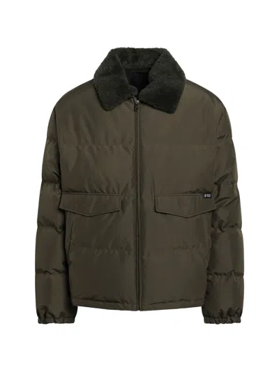 Prada Technical Fabric Medium Down Jacket In Green