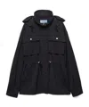 Prada Technical Fabric Parka In Blue