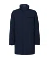 Prada Technical Fabric Raincoat In Navy Blue