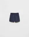 Prada Technical Fabric Swim Trunks In Blue
