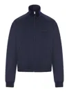 Prada Technical Fabric Zip-up Sweatshirt In Blue