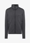 Prada Technical-fabric Zip-up Sweatshirt In Black