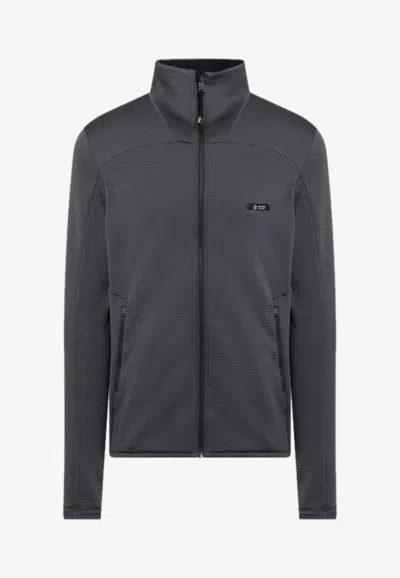 Prada Technical-fabric Zip-up Sweatshirt In Gray