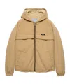 Prada Technical Fleece Hoodie Jacket In Brown