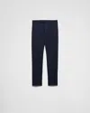 Prada Technical Gabardine Pants In Navy
