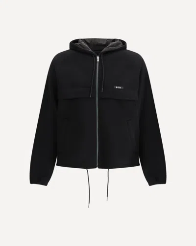 Prada Technical Hooded Blouson In Black