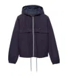 Prada Mens Blue Technical Hooded Woven Blouson Jacket In Blue