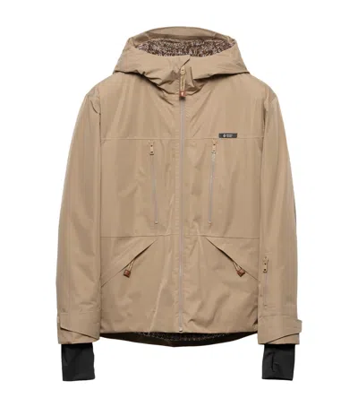 Prada Technical Hooded Jacket In Neutral