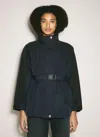 Prada Logo-print Tech-canvas Coat In Blue