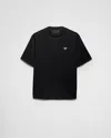 Prada Technical-jersey T-shirt In Schwarz