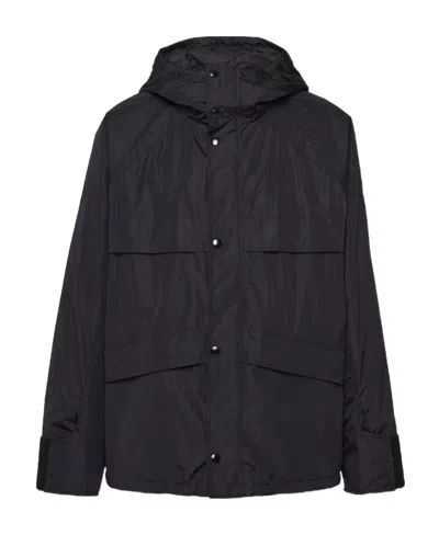 Prada Technical Lightweight Hooded Jacket In Black