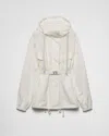 Prada Technical Pongé Blouson Jacket In Ivory