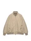 Prada Technical Poplin Down Jacket In Neutral