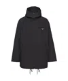 Prada Technical Poplin Raincoat In Black