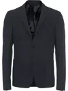 Prada Technical Poplin Single-breasted Jacket In Black