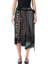 Prada Technical Taffeta Patchwork Skirt In Black