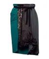 Prada Technical Taffeta Patchwork Skirt In Multi