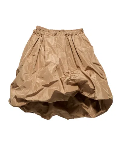 Prada Technical Taffeta Skirt In Brown