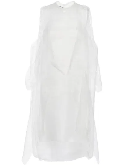 Prada Technical Voile Dress In White