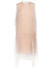 Prada Tie-neck Technical Voile Dress In Phard