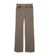 Prada Printed Belt Technical Wool Pants In Grey