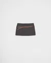 Prada Technical Wool Miniskirt In Slate Gray